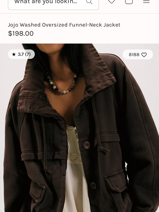 Free People Jackets & Blazers - Free People Jojo Washed Oversized Funnel-Neck Jacket - Dark Brown